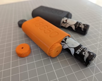 18650 & 21700 Dual Battery Storage Containers | Various Colours | Individually Screwed Slots | Safely Store 2x E-Cig Torch Batteries