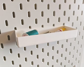 Shallow Tray for Ikea Skadis | Various Colours | Peg Board Accessories for Various Items | Storage Container Box Scissors Tools Pens Holder