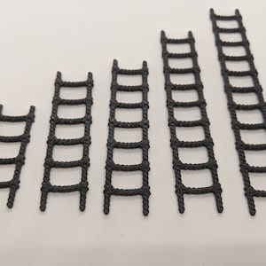 5x Rope Ladders Pack Set | 28mm 1/56 Scale Miniature | DnD Bolt Action D&D RPG Tabletop Wargames Model Scenery Terrain Scatter UK