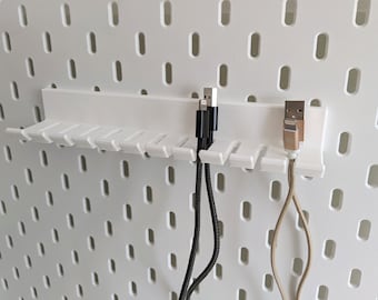 Cable Holder for Ikea Skadis | Various Colours | Peg Board Accessories for Various Items | Storage Container Box Scissors Tools Tidy Holder