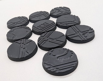 Cracked Temple Bases Pack | 10x Pieces | Various Sizes | 20mm to 80mm | Miniature DnD RPG Tabletop Diorama Wargames Model Scenery Terrain