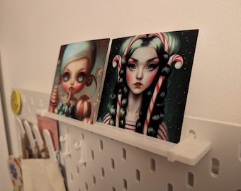 Card Holder Shelf with 3 Slots for Ikea Skadis | Various Colours | Peg Board Accessories | Storage Container Box Shelf Display Stand | UK