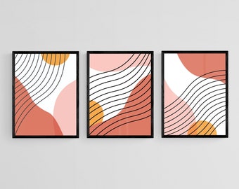 Abstract printable art set, Digital print, Digital download, home decor sign