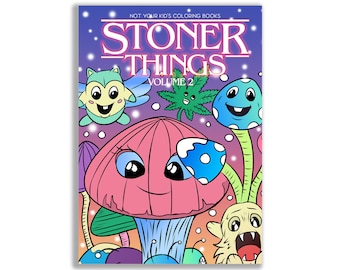 Libro para colorear imprimible, Cosas Stoner, Libro para colorear Stoner, Libro para colorear para adultos, Descarga digital