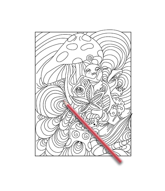 Stoner Trippy Coloring Book Kids Drawing Activity Gift Boys Girls