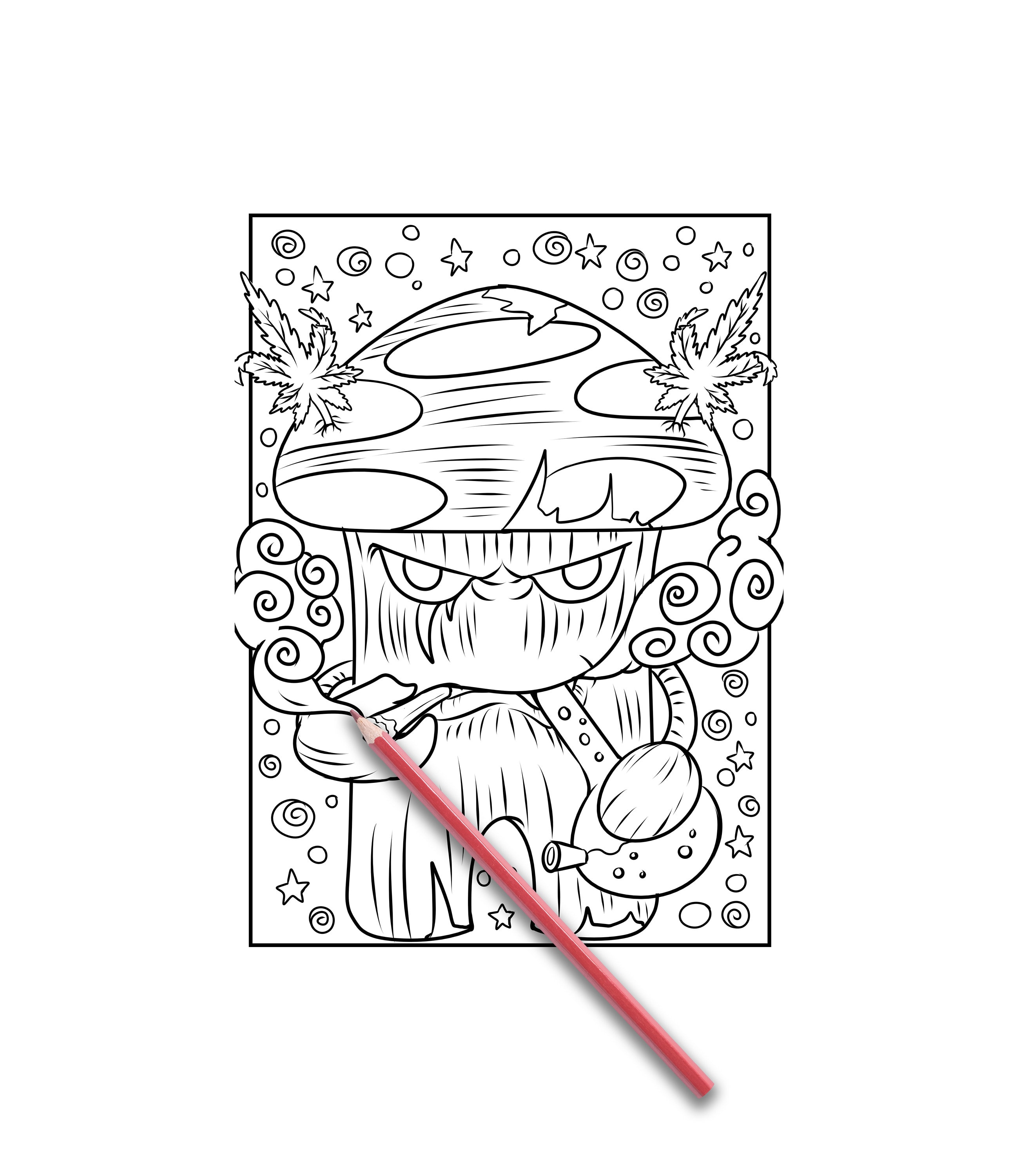 Stoner Things, Stoner Coloring Book, Printable Adult Coloring Book