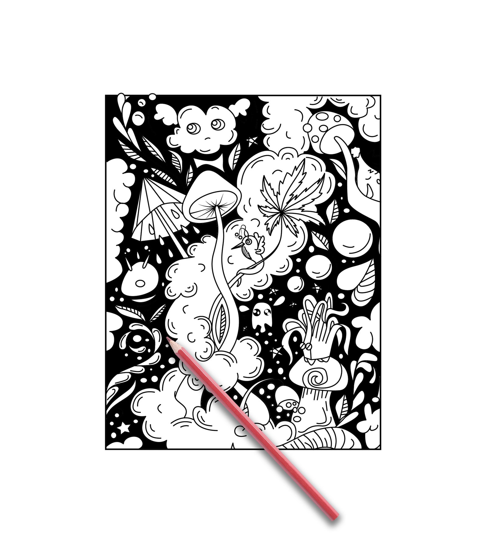 Stoner coloring page colouring page for adults Stoner | Etsy