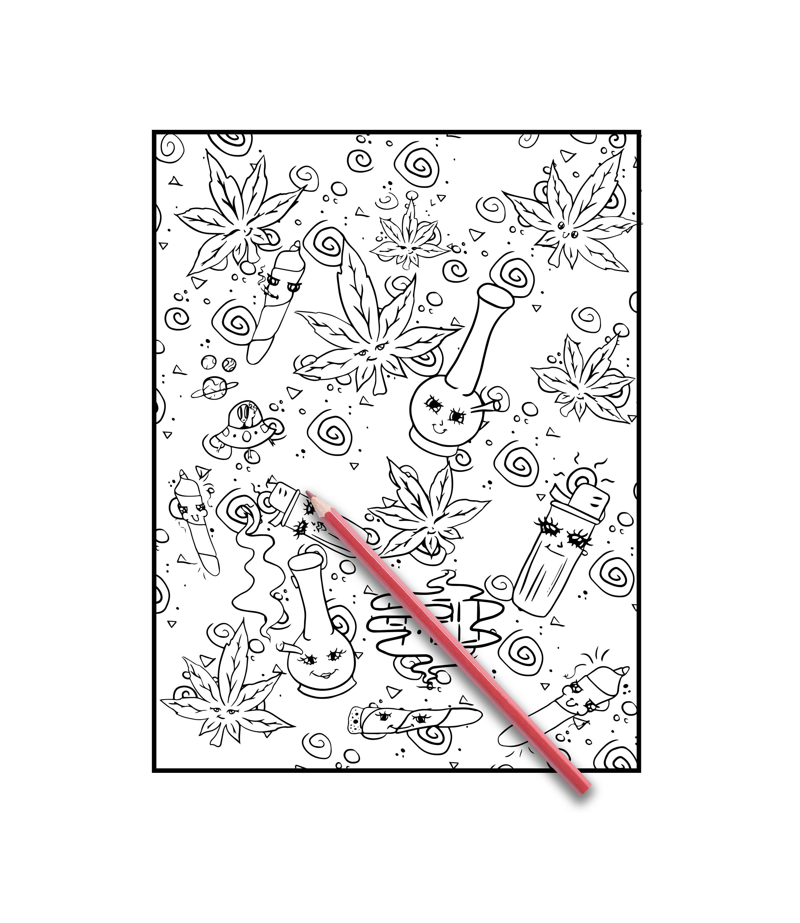 Stoner coloring page, colouring page for adults Stoner Coloring Book for  Adults, weed stuff, adult coloring book, stoner gift, marijuana art