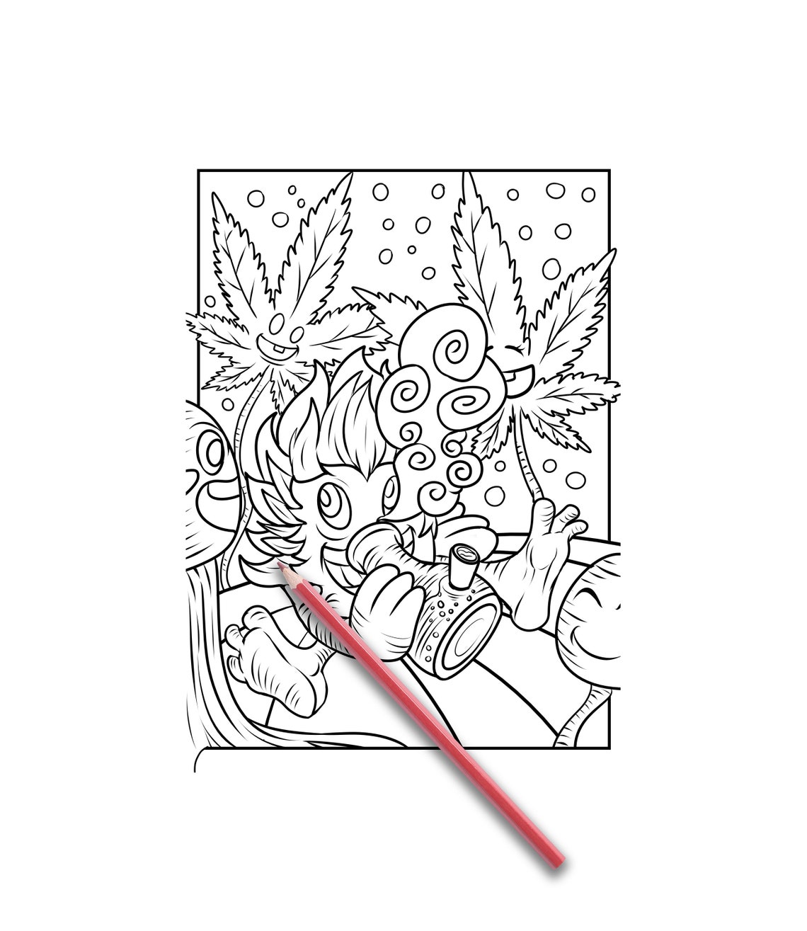 Stoner Coloring Page, Colouring Page for Adults Stoner Coloring Book