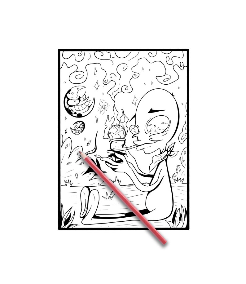 Stoner Coloring Book Adult Coloring Bookspaced Out Digital - Etsy
