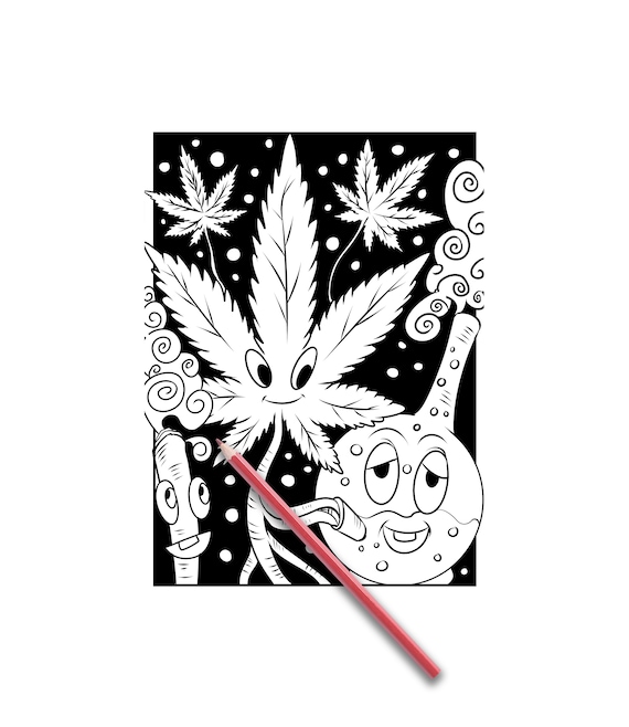 Stoner Coloring Book For Adults: Funny weed Coloring Book For