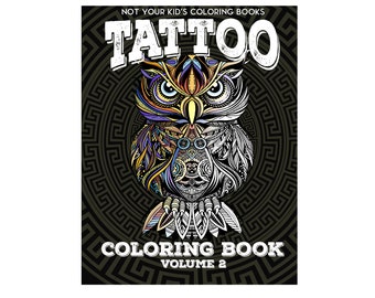 Tattoo Coloring Book | Etsy