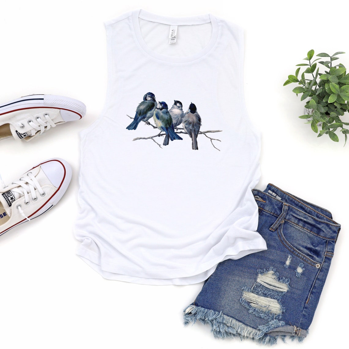 Blue Bird Shirt Blue Bird Tank Top Bird Tshirt Graphic Etsy