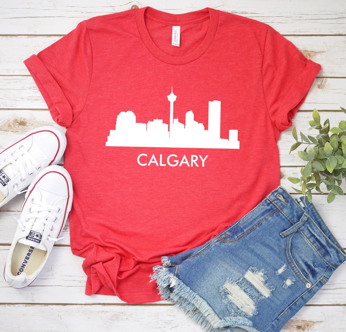 Calgary Shirt Calgary Skyline Shirt Calgary Cityscape Etsy
