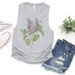 botanical muscle tank top, cute boho tank top, women's bohemian t-shirt, wildflower shirt, wildflower top, plant shirt, women's flower tank