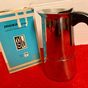 CIB Vintage Italian Coffee Maker 6 Cup Guido Bergna GB Musa Express Espresso Coffee machine Stovetop Stainless Steel Coffee Maker