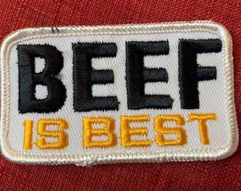 NOS Vintage Beef is Best Sew On Patch Kitschy Collectible Patch Farmer Gift FFA Gift Vintage Agriculture Farmer