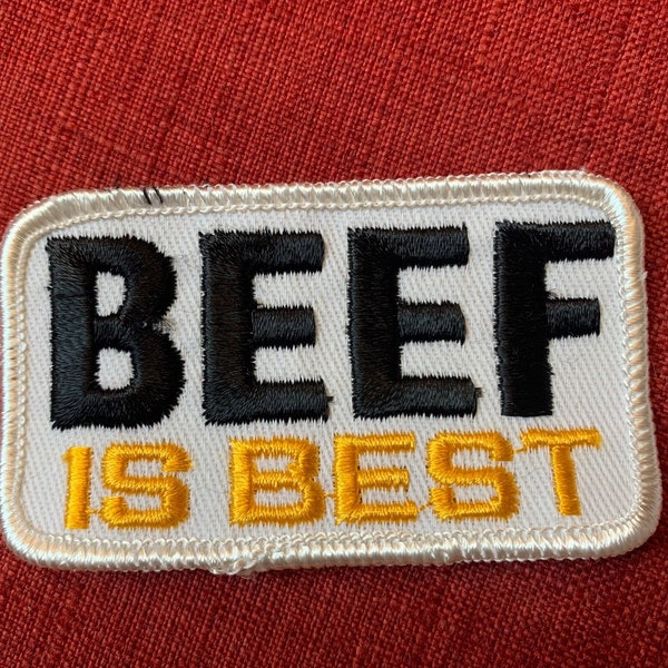 NOS Vintage Beef is Best Sew On Patch Kitschy Collectible Patch Farmer Gift FFA Gift Vintage Agriculture Farmer