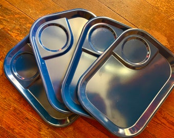 Vintage Stainless Steel mess Hall cafeteria divided tray Mid Century Modern food try