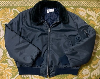 fleece collar bomber jacket