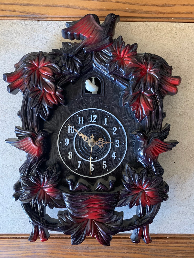 Vintage Plastic Cuckoo Clock Delitone Novelty Clock Display Etsy