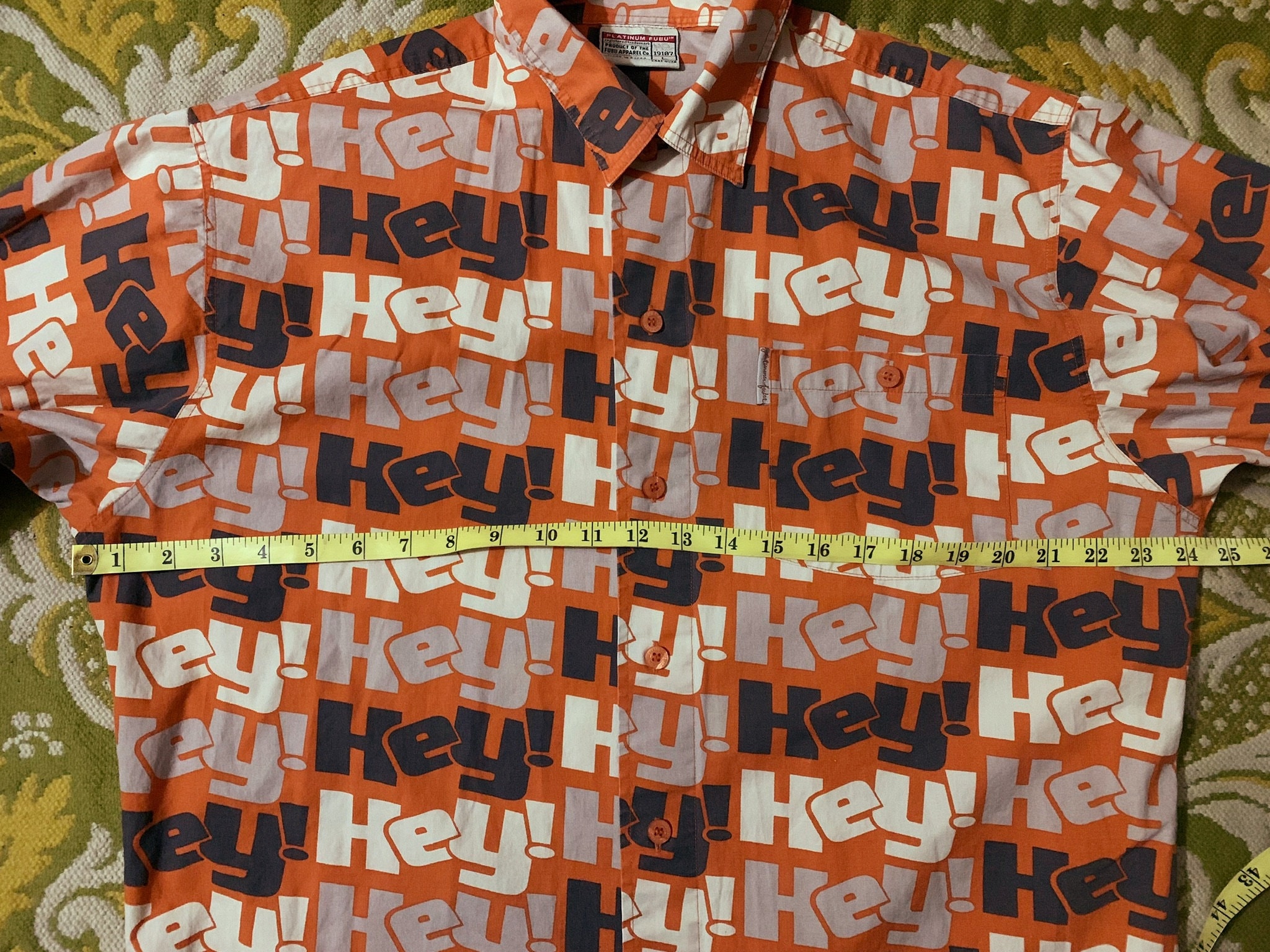 Awesome Vintage Platinum Fubu 00s Button up Shirt Short Sleeve Hey