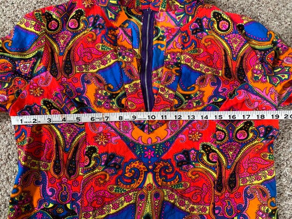 Groovy True Vintage 60s Psychedelic Blouse Psyche… - image 5