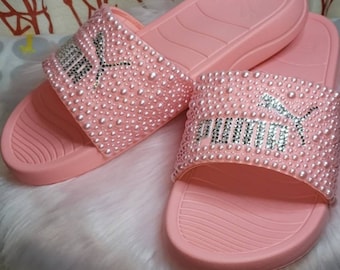 colorful jelly puma slides