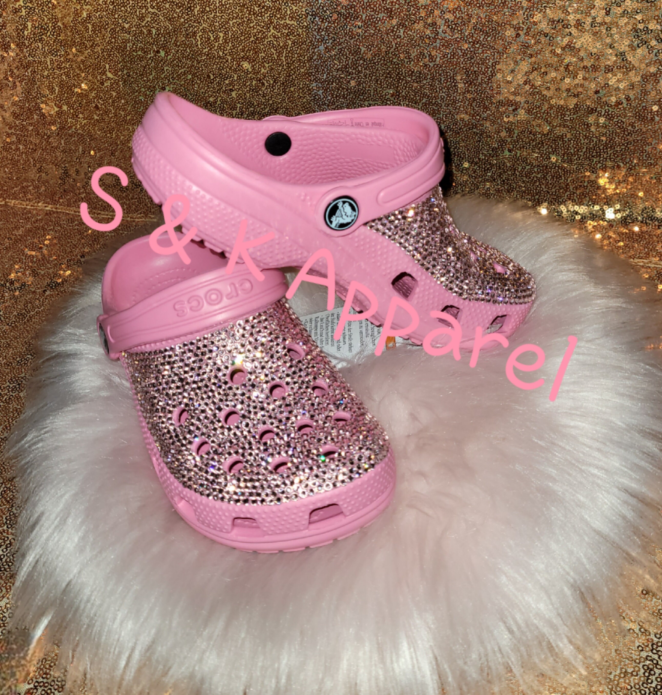 pink custom crocs