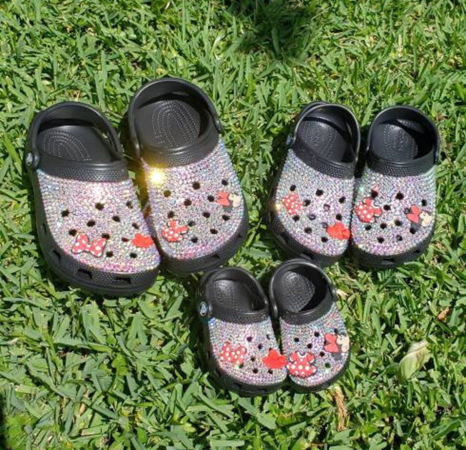 Women Black Bling Custom Crocs adults W/out Shoe Charms Etsy