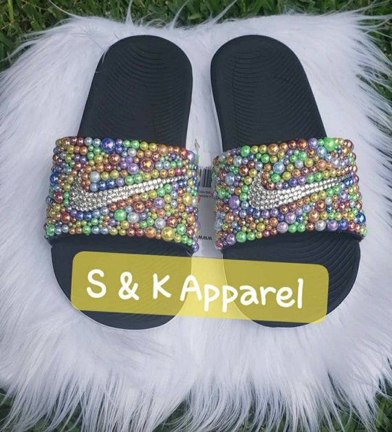 nike slides multicolor