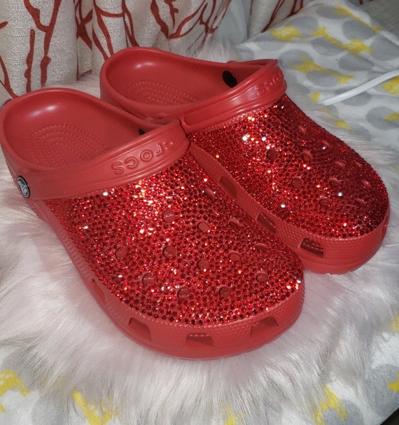 Women Red Bling Custom Crocs adults W/out Shoe Charms - Etsy
