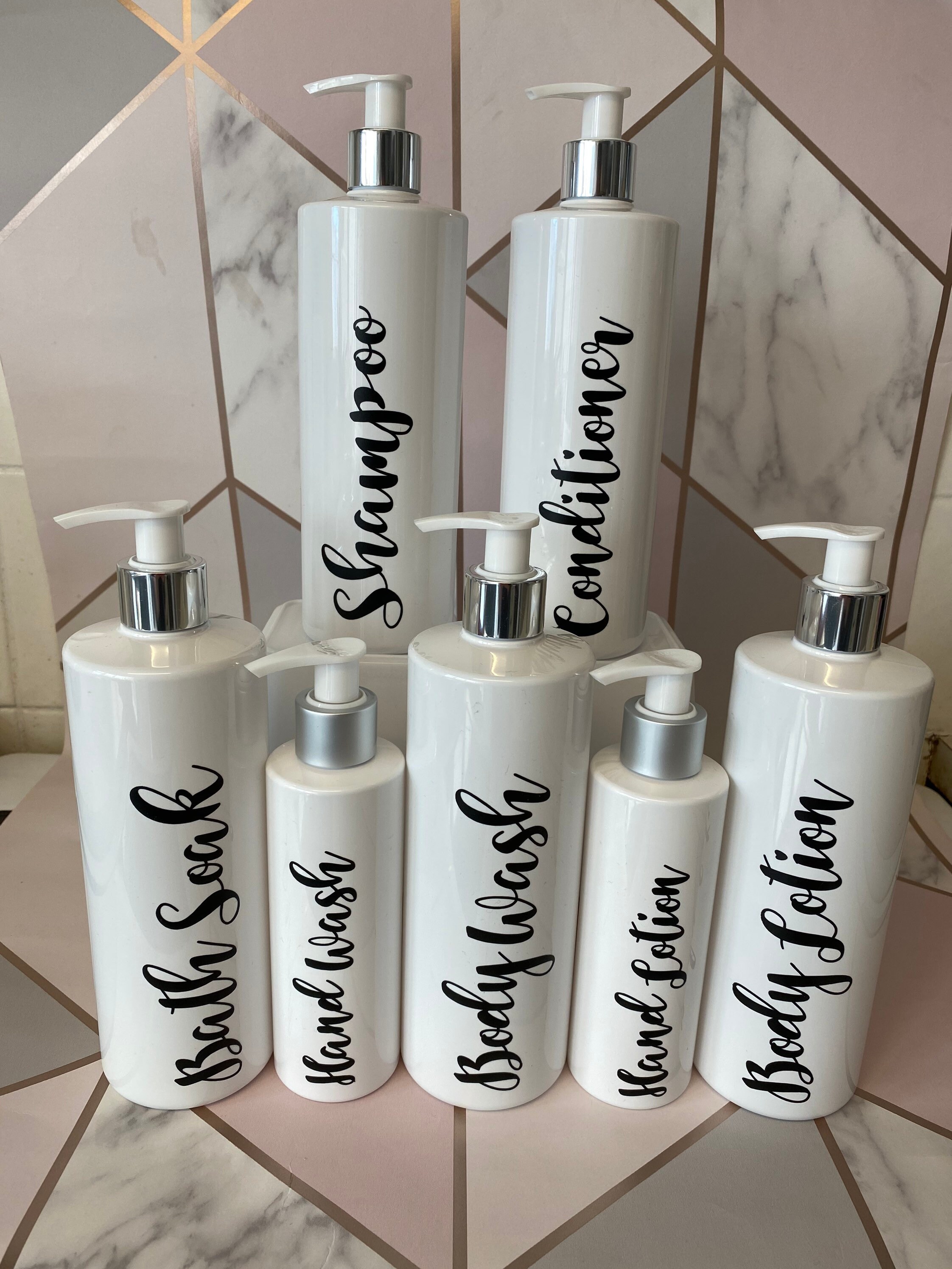 Bathroom Bottles /pump Dispensers/ Bathroom Boxes Customised Etsy UK