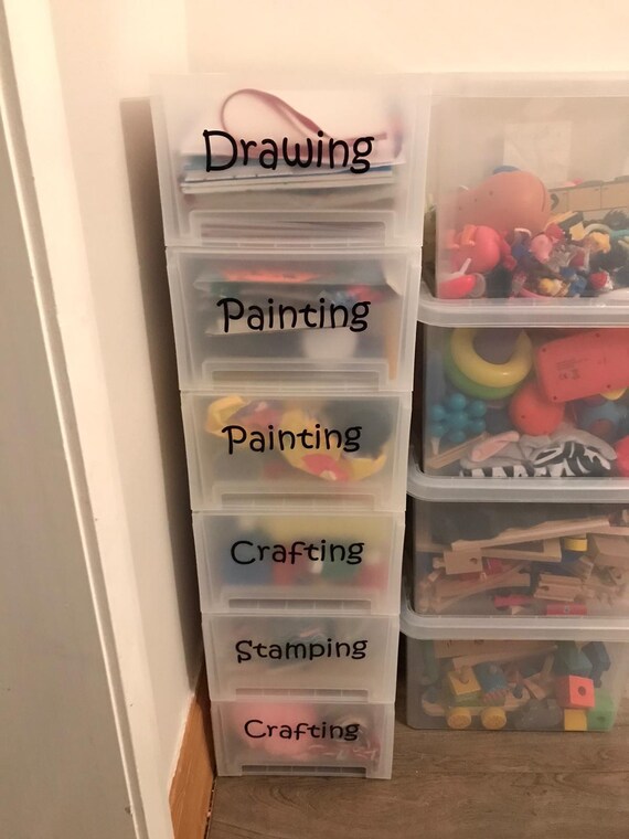 LARGE Personalised Storage Box Labels / Vinyl Word Labels/ Toy Etsy
