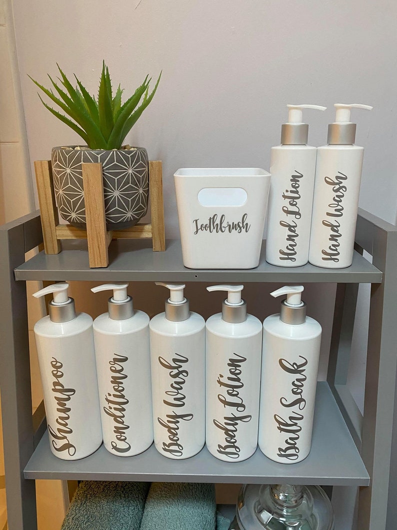 Bathroom Bottles /pump Dispensers/ Bathroom Boxes Customised Etsy