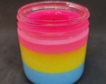 Pansexual Flag Candle | Pear and Lily | LGBT Pride