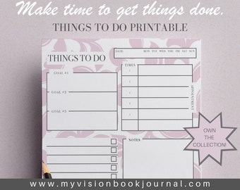 Things To Do Planner Printable - Instant Download - US Letter