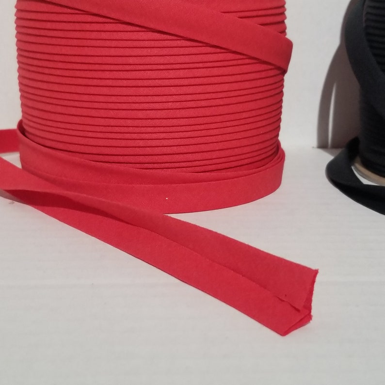 Double Fold Bias Tape, Red Double Fold Bias Tape, Black Double Fold Bias Tape, Bias Tape Double Fold, 1/2 Double Fold Bias Tape image 2