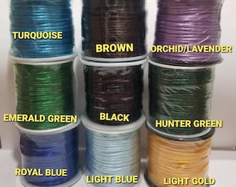 Round Satin Cord, Chinese Cord, Rat Tail Cord   50 Yards per spool