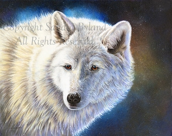White Wolf Canvas Print: Wildlife Art, Wolf Lover Gift