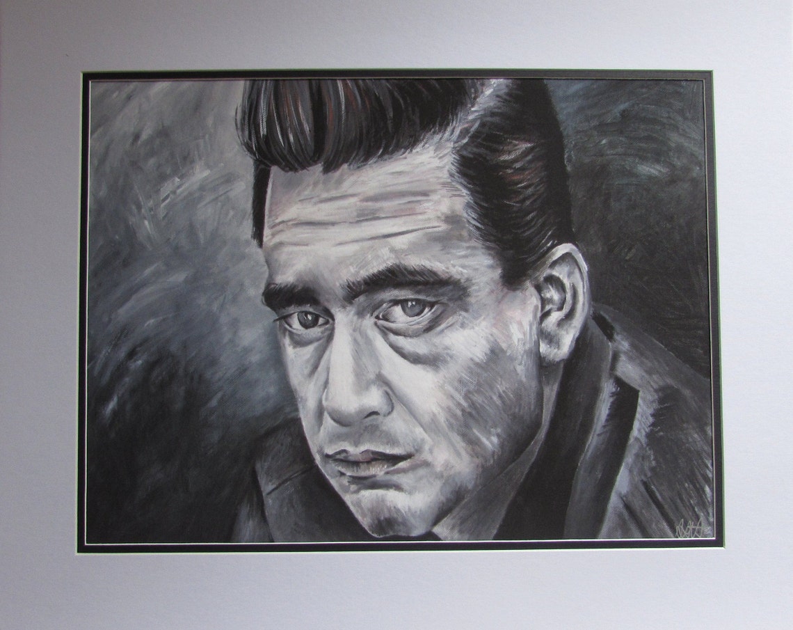 Johnny Cash Portrait High Quality Giclée Print of Original Oil Painting ...