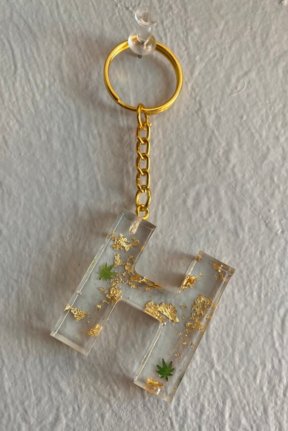 Letter H Keychains Floral Keychain Personalized Keychains Etsy