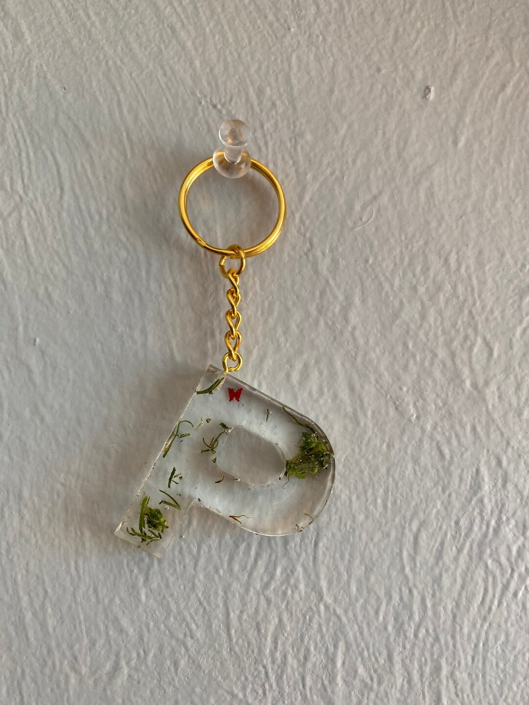 Letter P Keychains Floral Keychain Personalized Keychains Etsy