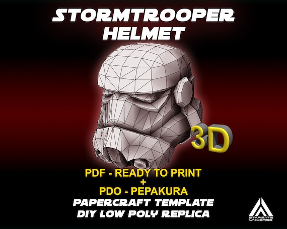 Stormtrooper Low Poly Helmet Template Ready to Print Pepakura | Etsy