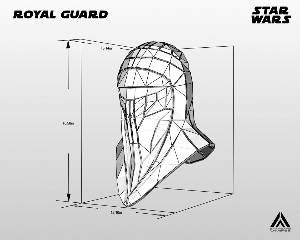 Royal Guard Helmet Template for Cosplay Pepakura .PDO .PDF Files