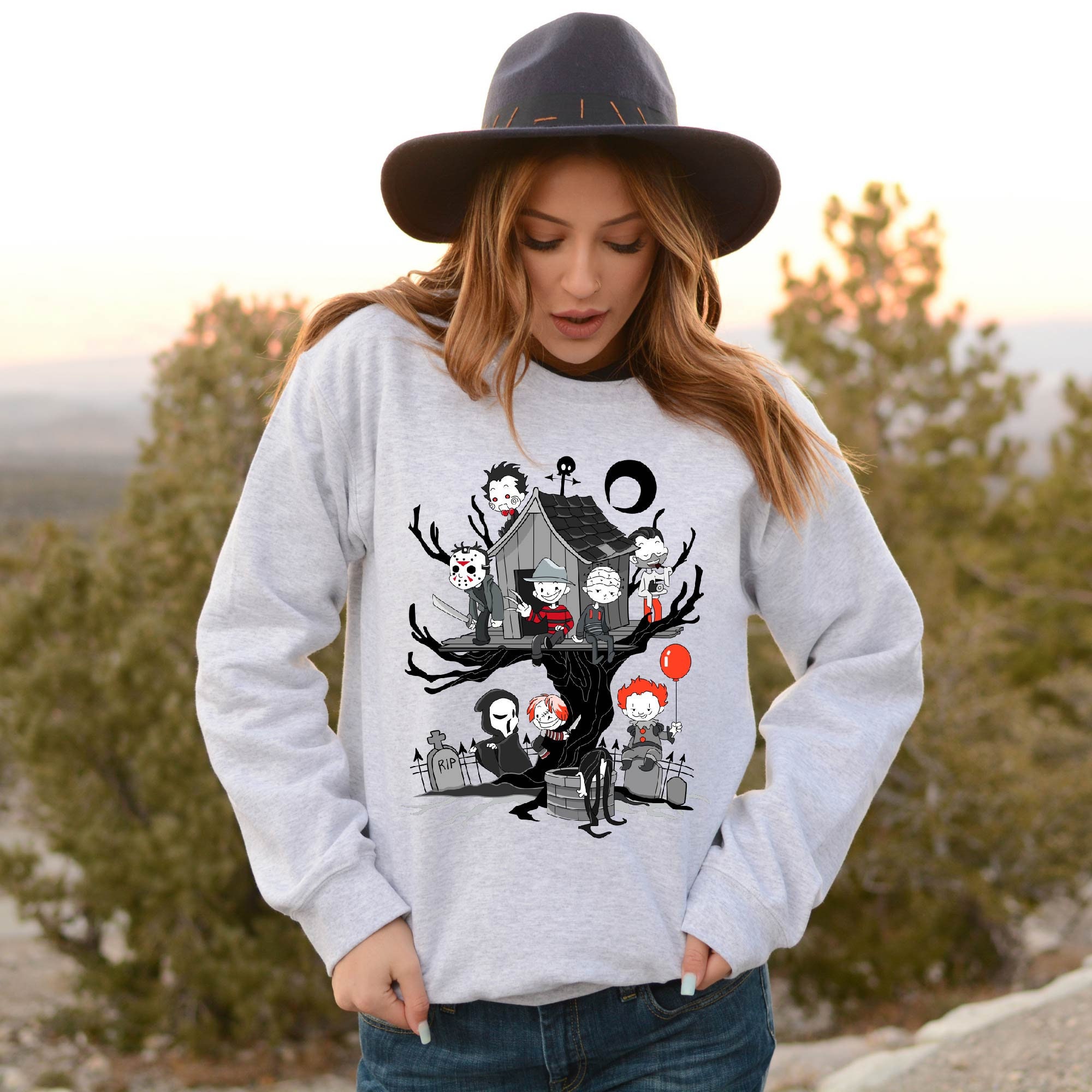 Halloween Horror Halloween Sweatshirt Funny Halloween Etsy