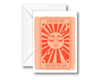 Another Trip Around the Sun, Tarot Birthday Greeting Card