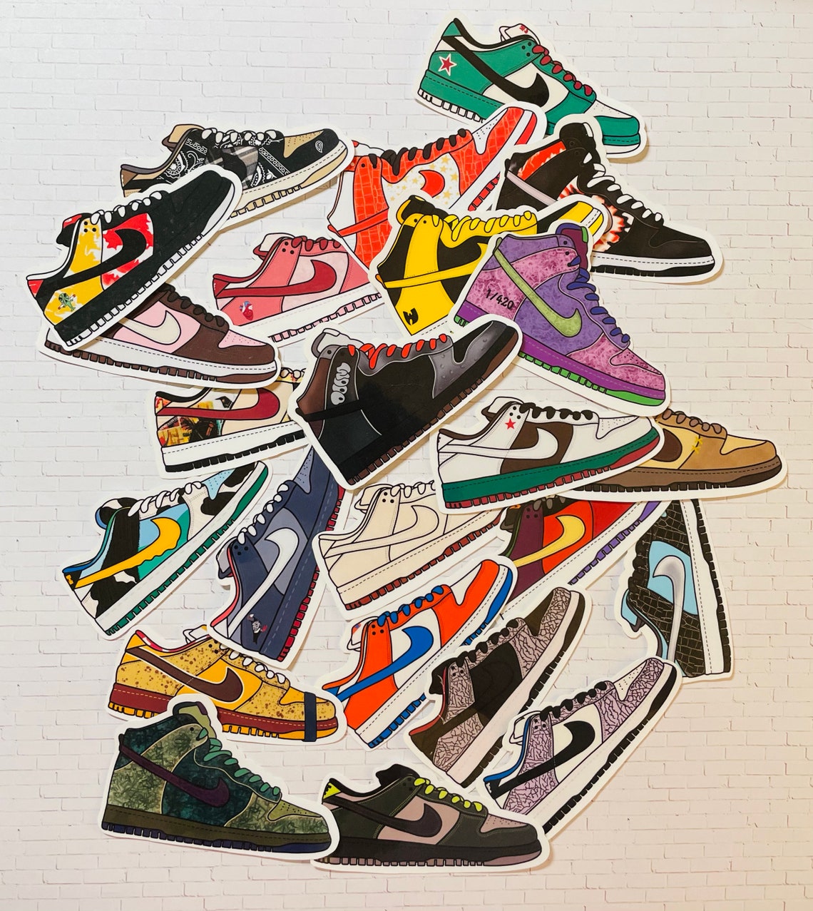 Nike Dunks Sneaker Stickers Waterproof Stickers Laptop Etsy