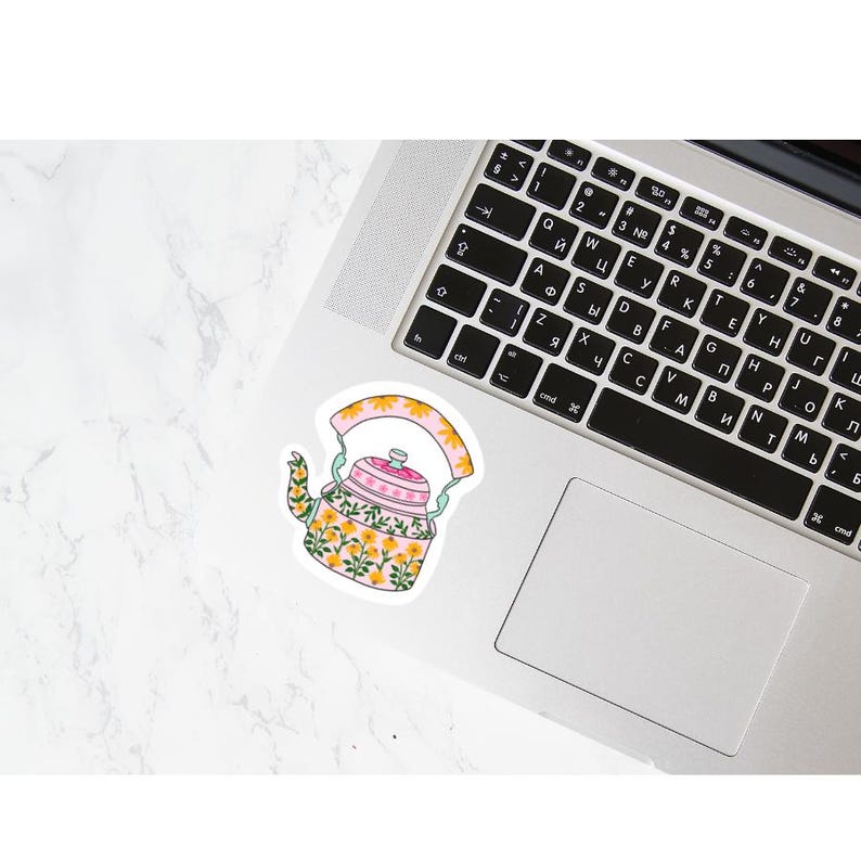 Teapot Sticker Floral Teapot, Sticker - Etsy