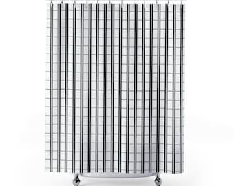 Film Strip Striped Shower Curtain
